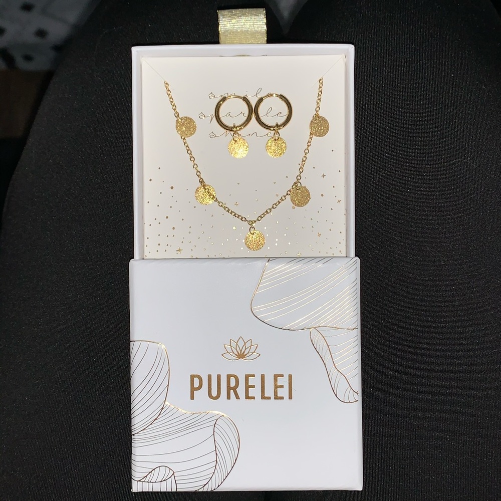 Purelei gold bracelet and earrings